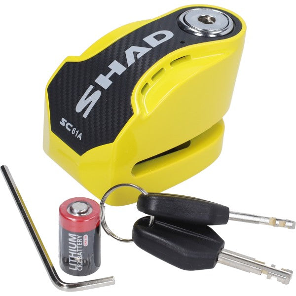 Disc lock Shad + alarm 6mm yellow sc61a