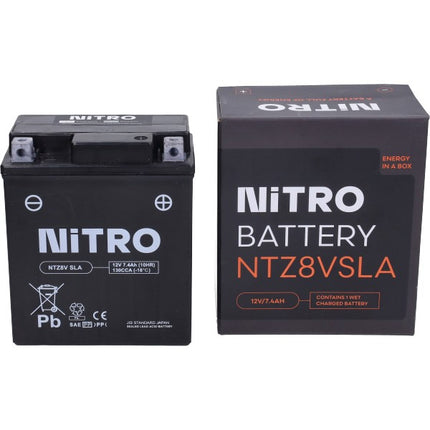 battery nitro ntz8v/ytz8v sla/gel euro-4/5 pcx 125 ie, x-max 400cc