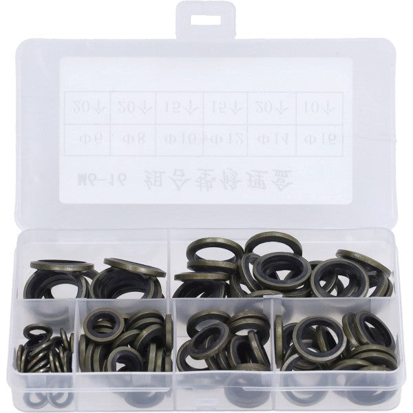 assortimentsdoos ringset messing/rubber M6-M16 85pcs
