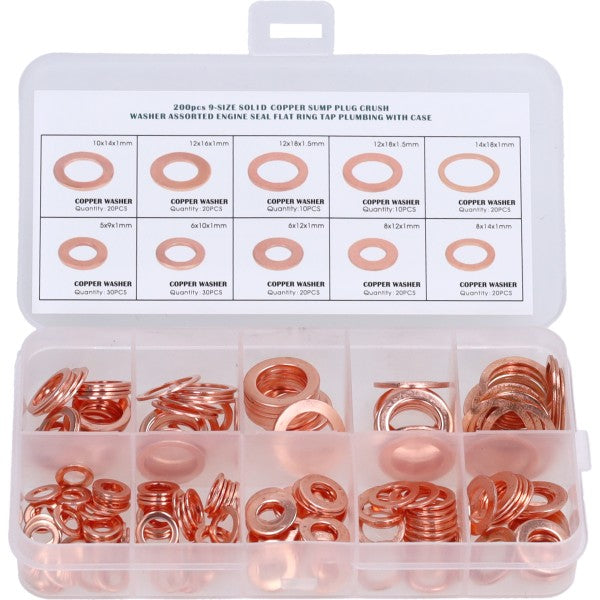 assortimentsdoos ringset koper M5-M14 200pcs