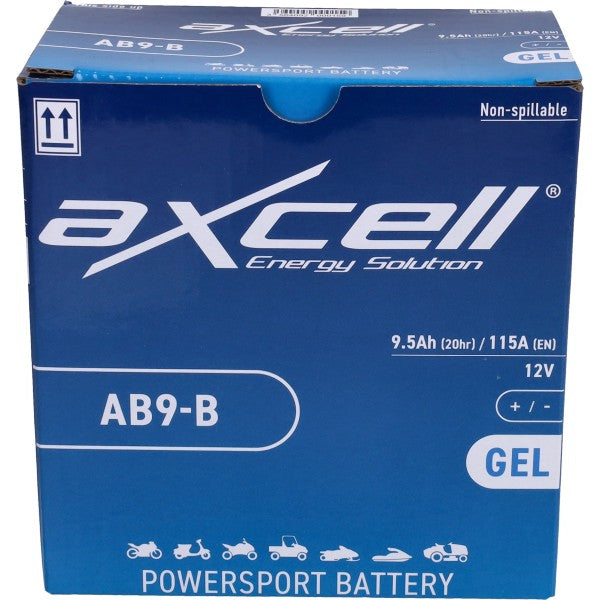 Batterie Axcell AB9-B/YB9-B SLA/GEL Vespa S, Fly 4T, Liberty 4T, LX 4T, Runner