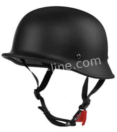 Jethelm - Vito Chopper Duitse Pothelm - GEEN ECE- Mat Zwart - Klassieke brommerhelm motor helm