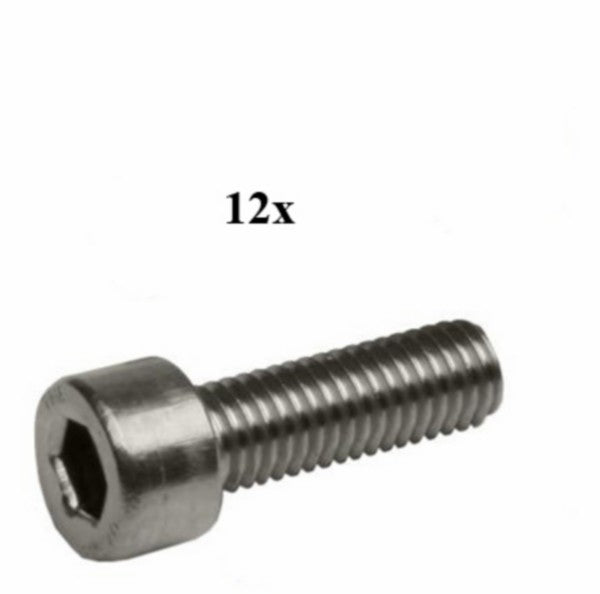 bout inbus wielnaaf puch maxi, sterwiel m8x20mm rvs 12pcs