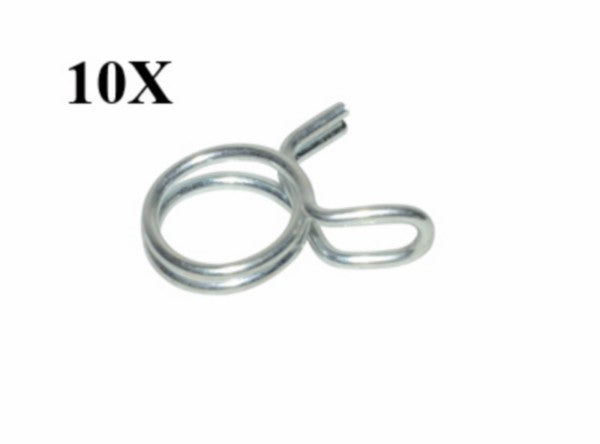 Collier de serrage à ressort huile/air/essence 11 mm, 10 pièces