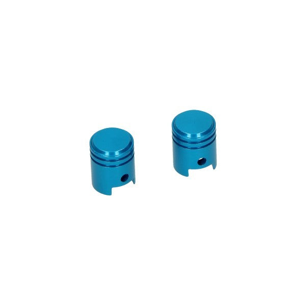 ventieldopset DMP model zuiger blauw alu 2pcs bromfiets, scooter