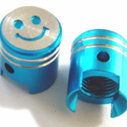 ventieldopset DMP model zuiger smile blauw alu 2pcs bromfiets, scooter