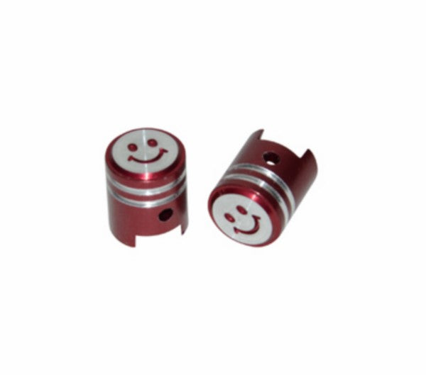 ventieldopset DMP model zuiger smile rood alu 2pcs bromfiets, scooter