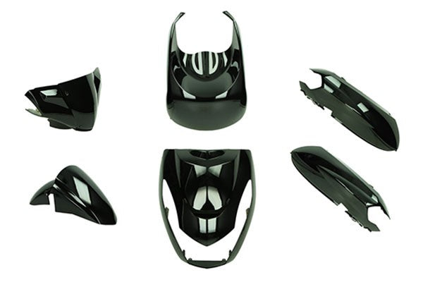 Kit carénage DMP Euro 3/4/5 Peugeot noir brillant 6 pièces Kisbee