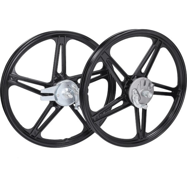 wielset fast-arrow compleet 5-spaaks 17 inch zwart glans peugeot, 103, 103spx