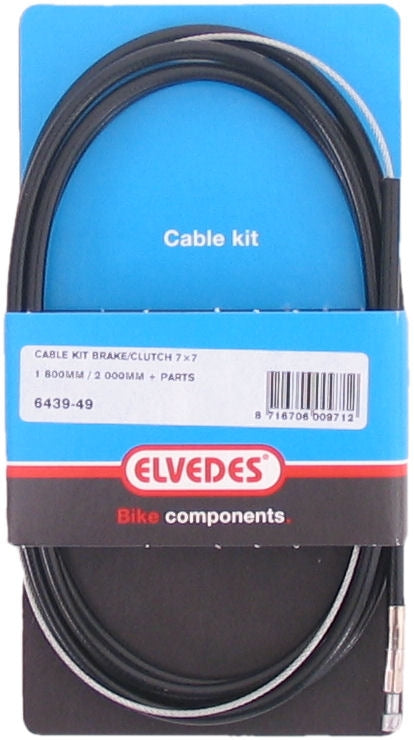 Koppelingskabel / remkabel Elvedes extra flexibel 1800 / 2250mm V-nippel - 2 meter (op kaart)