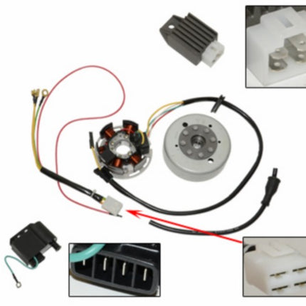 ontsteking+vliegwiel kokusan set 6v orig Kokusan evo  (voor Bosch vliegwieltrekker) kreidler, sachs, zundapp