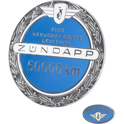 emblem fuel tank anniversary 50,000 km incl. pin blue Zundapp