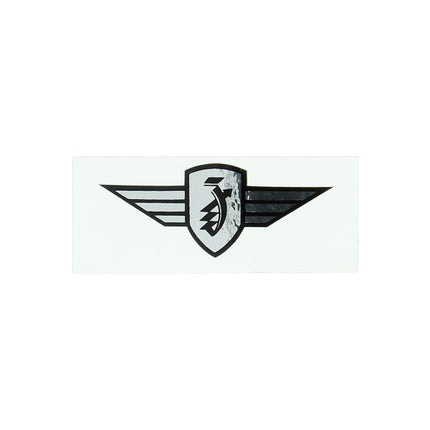 sticker logo vleugel chroom/zwart zundapp