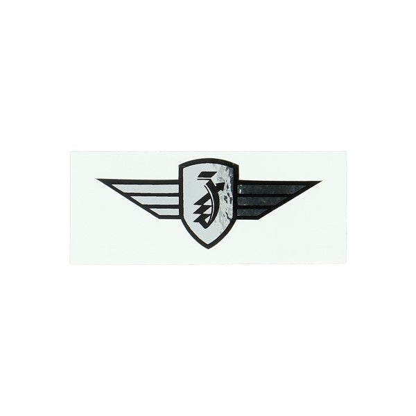 sticker logo vleugel chroom/zwart zundapp