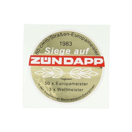 sticker rond tank Trophy 1983 gold/red zundapp