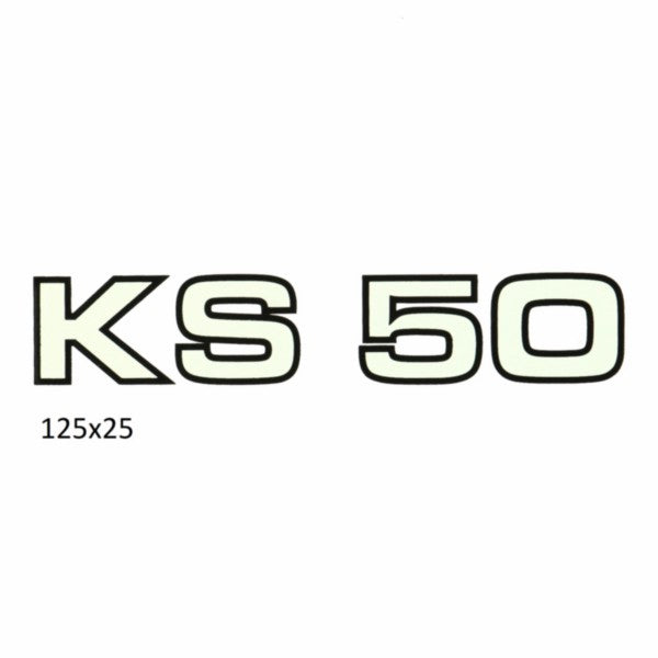 sticker zijscherm wit/zwart Zundapp KS50 529