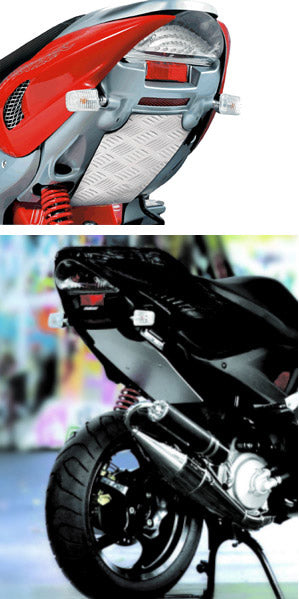 Underseatcover OpticParts Yamaha aerox tot bj. 2014 aluminium zilver