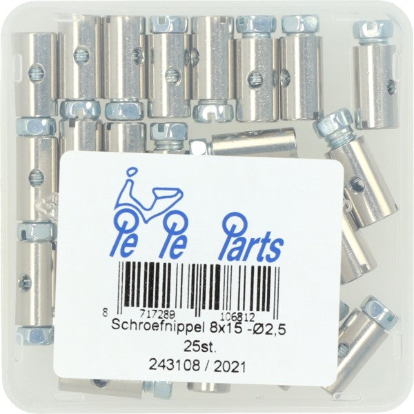 nippel schroef 8x15mm 25pcs