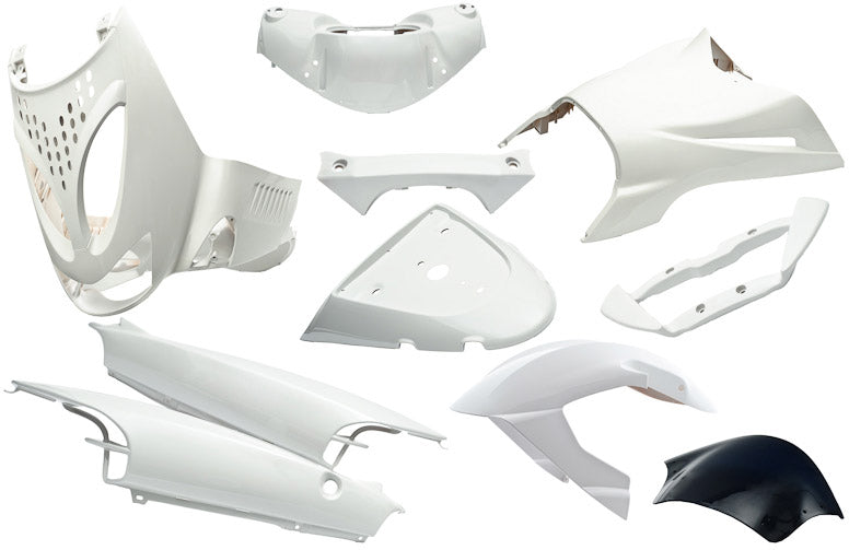 Plaatset 11-delig Edge voor Aprilia SR van bouwjaar 1997 tot 2004 - glanzend wit