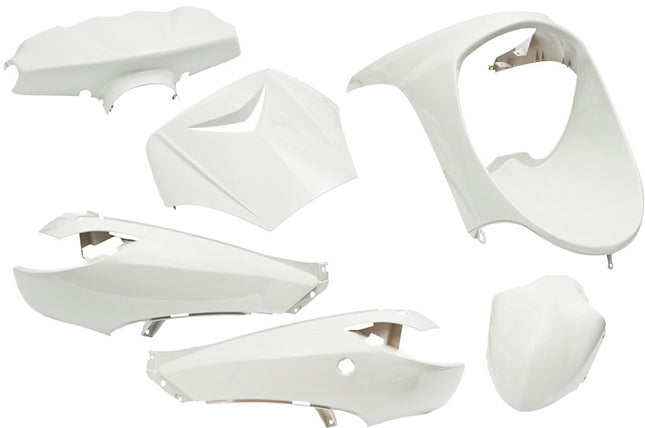 Plaatset 6-delig Edge voor Peugeot Vivacity tot bouwjaar 2008 - glanzend wit