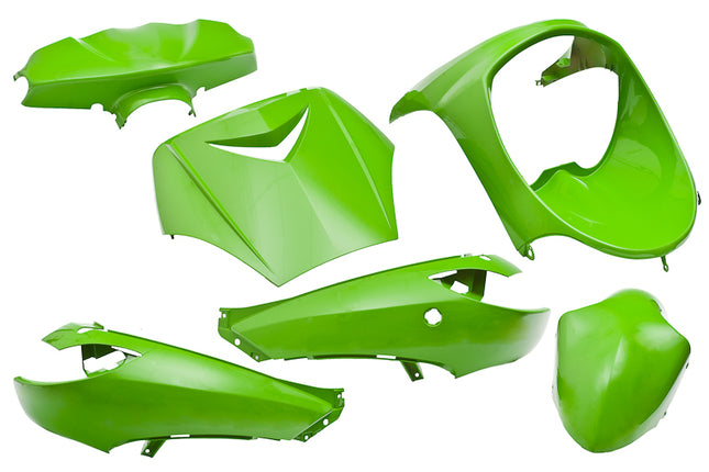 Plaatset 6-delig Edge voor Peugeot Vivacity tot bouwjaar 2008 - kawasaki groen