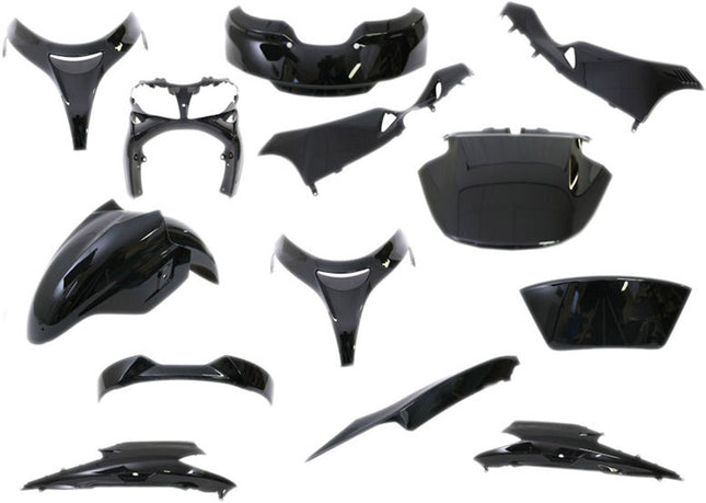 Plaatset Maxi scooter Suzuki Burgmann 13 delig zwart metallic bj. 2007 tot 2012