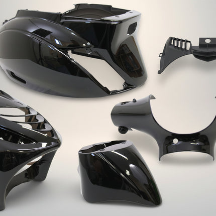 Plaatset 5-delig Edge voor Piaggio Zip-SP vanaf bouwjaar 2000 - zwart metallic