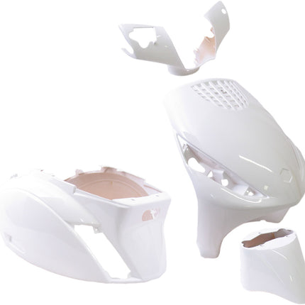 Jeu de coques 4 pièces Edge pour Piaggio Zip/Zip 2000 2T/4T à partir de l'année 2000 - blanc brillant
