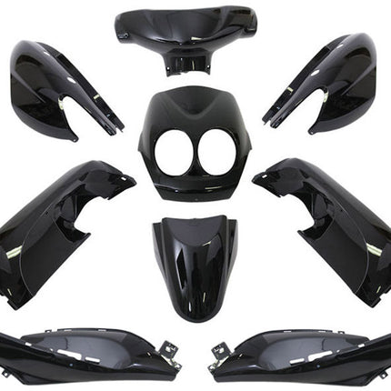 Plaatset 9-delig Edge voor Yamaha Neo's - bouwjaar 2008 - 2011 - 2 en 4 takt model - metallic zwart