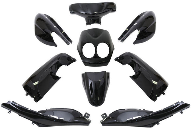 Plaatset 9-delig Edge voor Yamaha Neo's - bouwjaar 2008 - 2011 - 2 en 4 takt model - metallic zwart