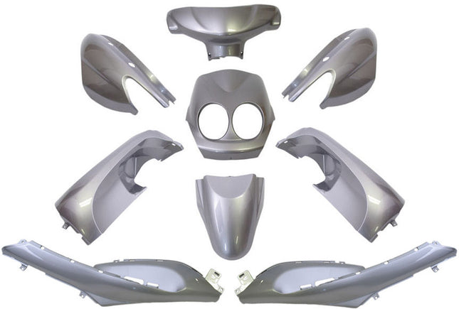 Plaatset 9-delig Edge voor Yamaha Neo's - vanaf bouwjaar 2008 tot 2011 - 2 en 4 takt model - metallic zilver