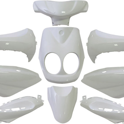 Plaatset 9-delig Edge voor Yamaha Neo's - vanaf bouwjaar 2008 tot 2011 - 2 en 4 takt model - glanzend wit - afbeelding 2