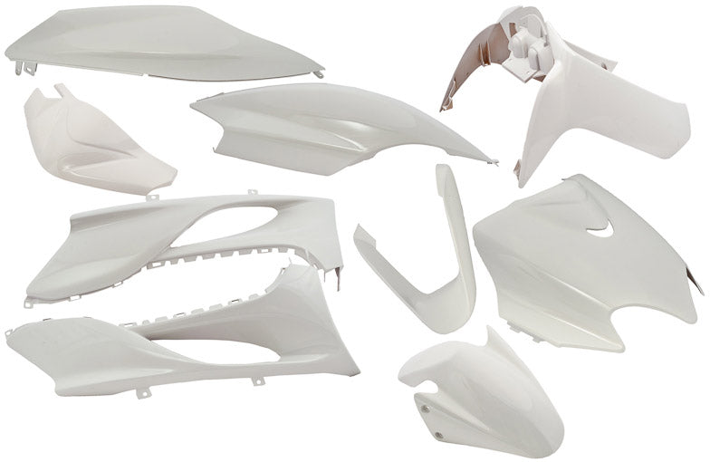 Plaatset 9-delig Edge voor Yamaha Jog R/ MBK Machg - metallic wit