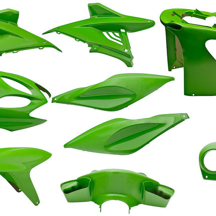 Plaatset 9-delig Edge voor Yamaha Aerox tot bouwjaar 2014 - kawasaki groen