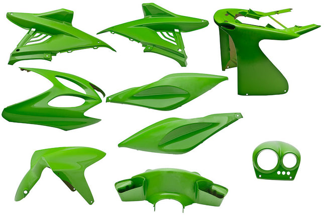 Plaatset 9-delig Edge voor Yamaha Aerox tot bouwjaar 2014 - kawasaki groen