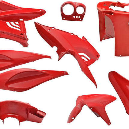 Plaatset 9-delig Edge voor Yamaha Aerox tot bouwjaar 2014 - ferrari rood