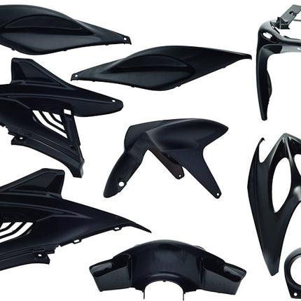Kit carénages 9 pièces Edge pour Yamaha Aerox jusqu'à année de fabrication 2014 - noir métallique