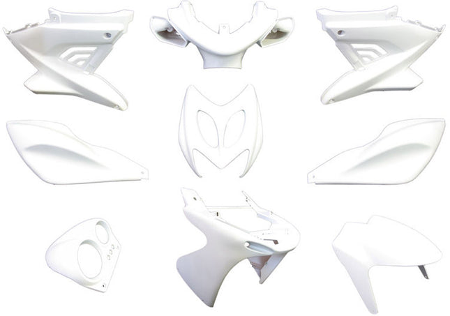 Plaatset 9-delig Edge voor Yamaha Aerox tot bouwjaar 2014 - mat wit