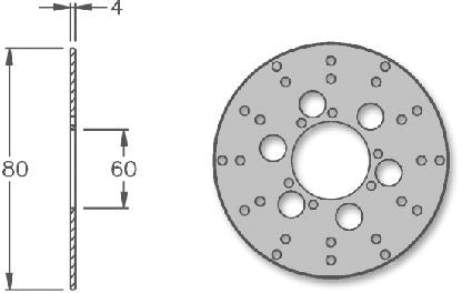 Remschijf IGM Beta RK6/MH Furia voor bj. 1997 achter 180x60x4mm