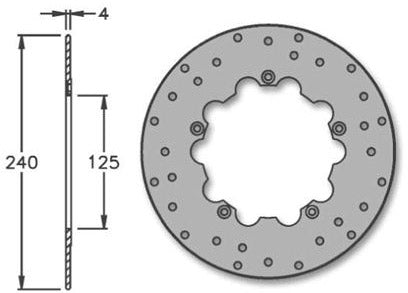 Remschijf IGM Gilera DNA 50/125cc voorrem 240x125x4mm