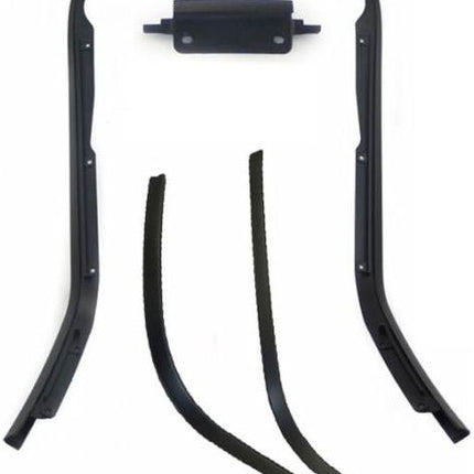 Sierstripset beenschild en treeplank Vespa Primavera, Sprint 5 delig zwart metallic
