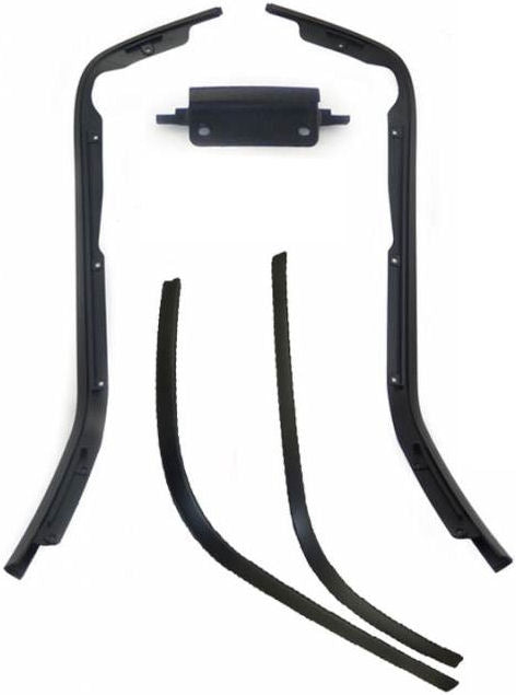 Sierstripset beenschild en treeplank Vespa Primavera, Sprint 5 delig mat zwart