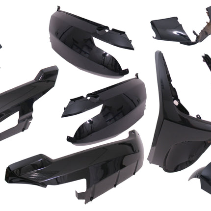 Plaatset 9-delig Edge voor Peugeot New Vivacity vanaf bouwjaar 2008 50cc 2/4T - metallic zwart