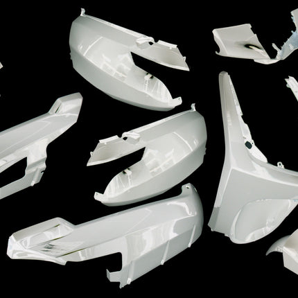 Plaatset 9-delig Edge voor Peugeot New Vivacity vanaf bouwjaar 2008 50cc 2/4T - glanzend wit