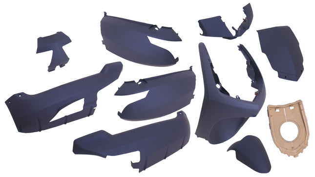 Kit de 9 carénages Edge pour Peugeot New Vivacity à partir de 2008 50cc 2/4 temps - bleu mat