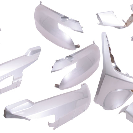 Plaatset 9-delig Edge voor Peugeot New Vivacity vanaf bouwjaar 2008 50cc 2/4 takt - metallic zilver