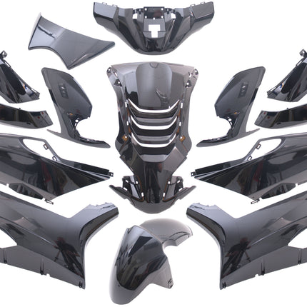 Plaatset 14-delig Edge voor Peugeot Speedfight 4 - metallic zwart