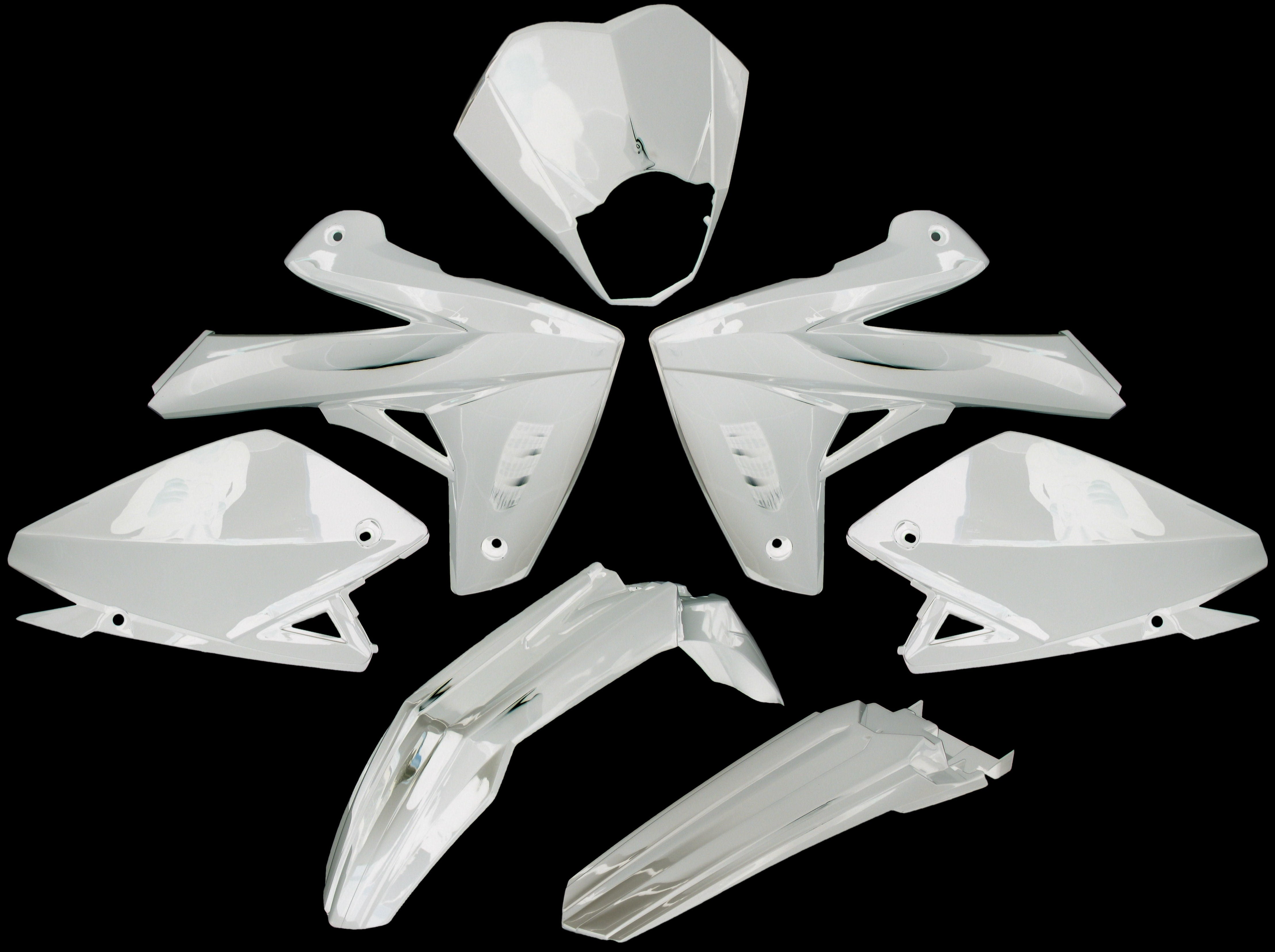 Plaatset 7-delig Edge voor Rieju MRT 50 SM - wit