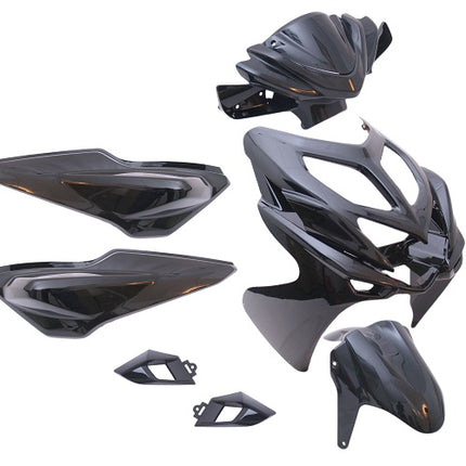 Plaatset 9-delig Yamaha Aerox-R vanaf bouwjaar 2014 - metallic zwart