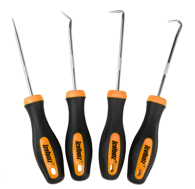 IceToolz haak set, recht, 45gr, 90gr, gebogen, 4-delig